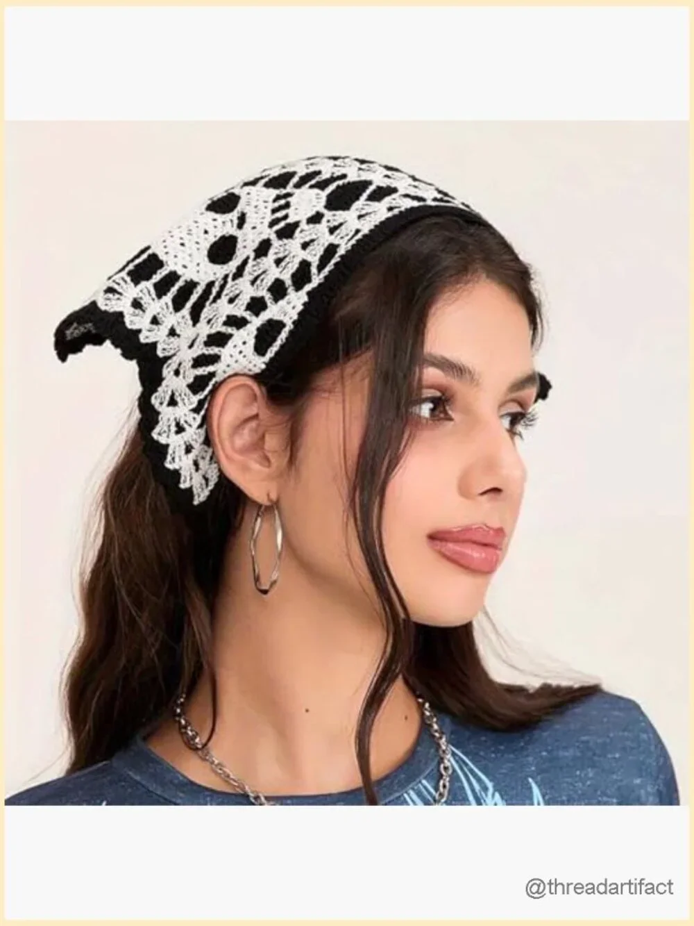Skull Headbands Crochet Bandanas Gothic Head Scarf Hair Accessories